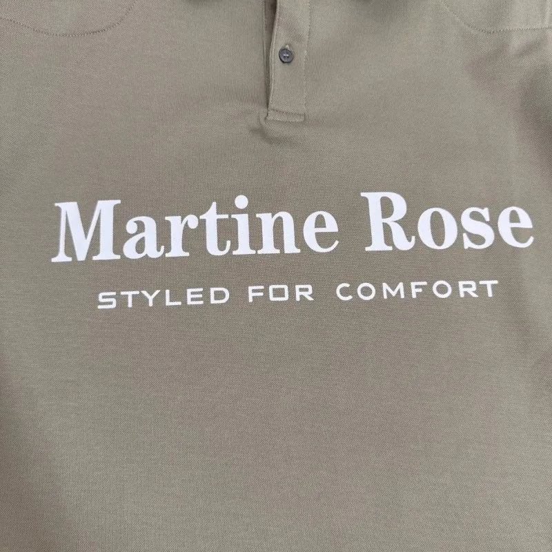 مارتين روز رسالة مطبوعة قصيرة الأكمام تي شيرت عادية تنوعا قميص بولو الرجال النساء عالية الجودة الكاكي القطن التلبيب تي شيرت