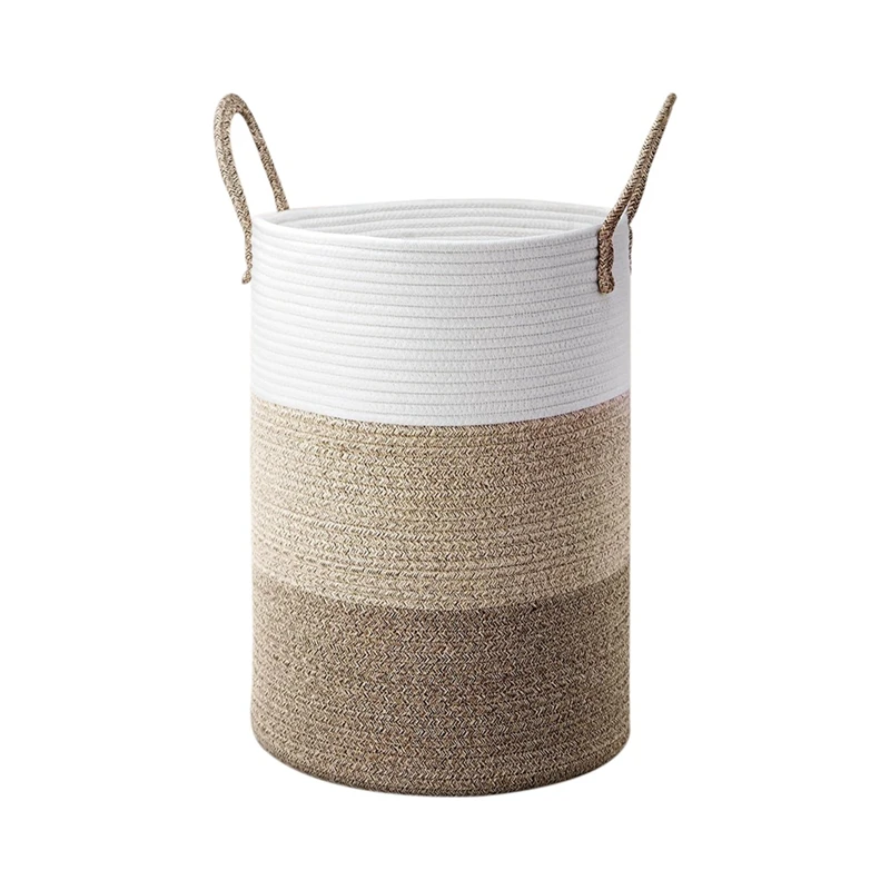 Foldable Dirty Clothes Basket Children's Toy Cotton Rope Laundry Basket, Used For Clothes, Toys, Storage.