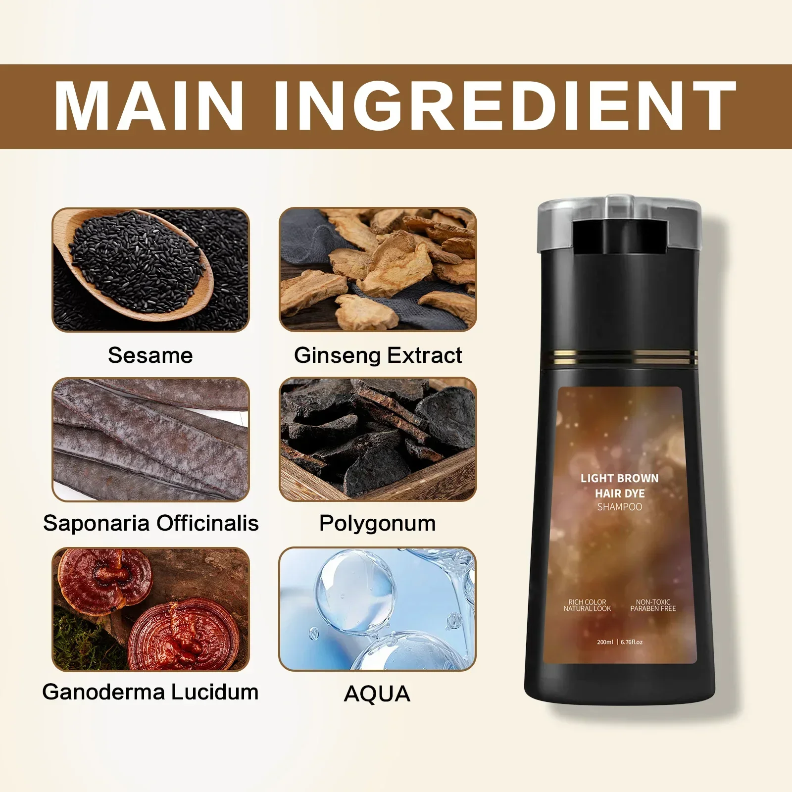 شامبو ملون 200 مل. للحصول على لون سريع ودائم وشعر ناعم. تركيبة لطيفة مع التحكم في الزيت. باللون البني الفاتح والبني الداكن والأسود #6