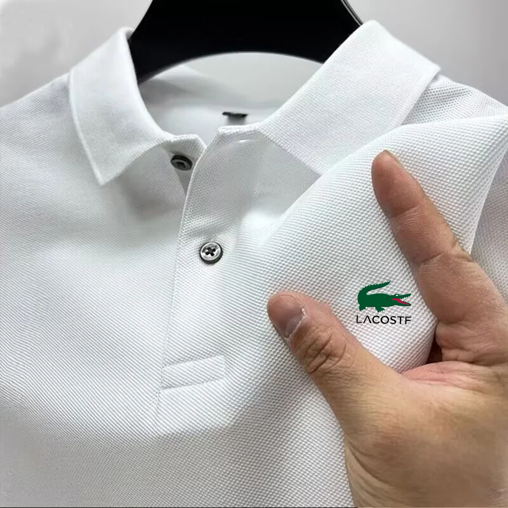 2024 Summer Men's Comfortable Polo Shirt Street Fashion, Breathable, Casual, High end Luxury Business Fashion T-shirt