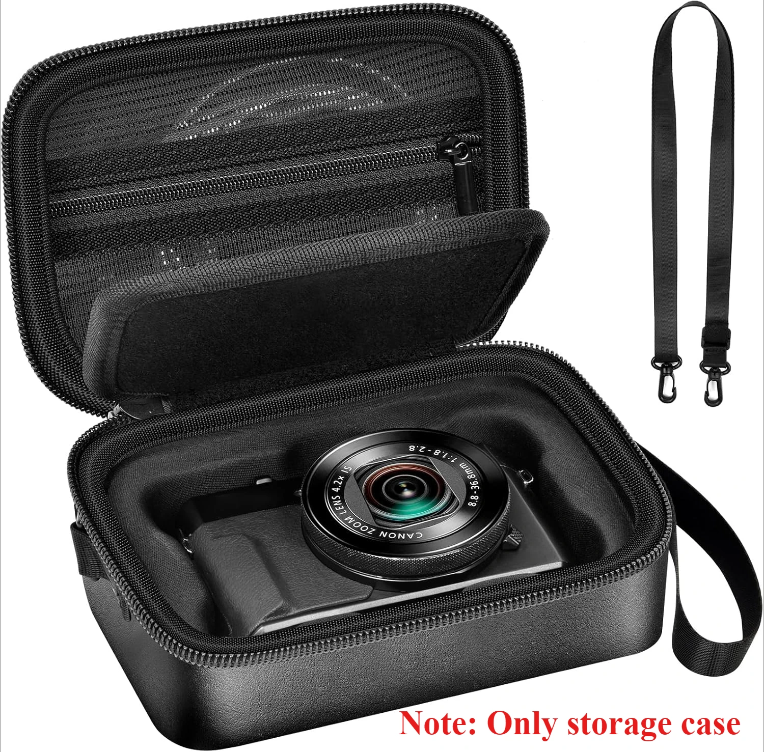 Camera Storage Case Compatible With Canon PowerShot G7X Mark III II SX740 SX720, Hard EVA Bag with Divider for Travel, Case Only