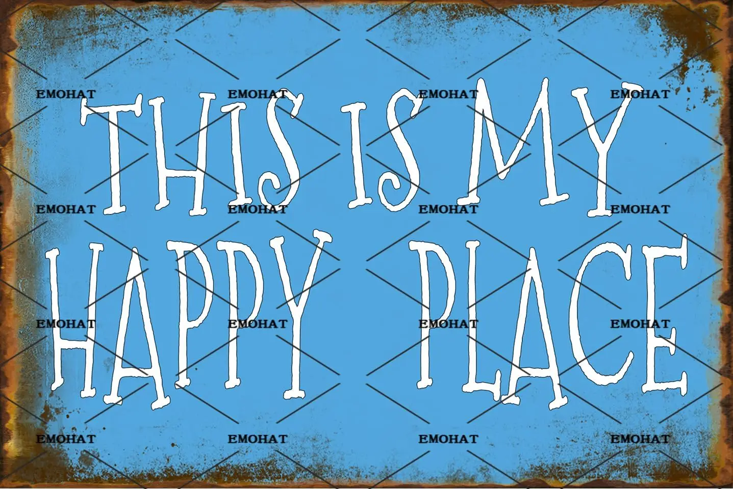 Tin Metal Sign Wall Decor This Is My Happy Place Happy Eater Place Metal Plaque Aluminium Decor Bars Club Restaurants Kitch sign
