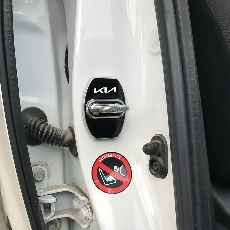 4 قطعة لكيا سبورتاج Seltos Ceed سورينتو كرنفال ريو بوريغو نيرو K9 المعادن قفل باب السيارة غطاء واقية مشبك غطاء ملصق