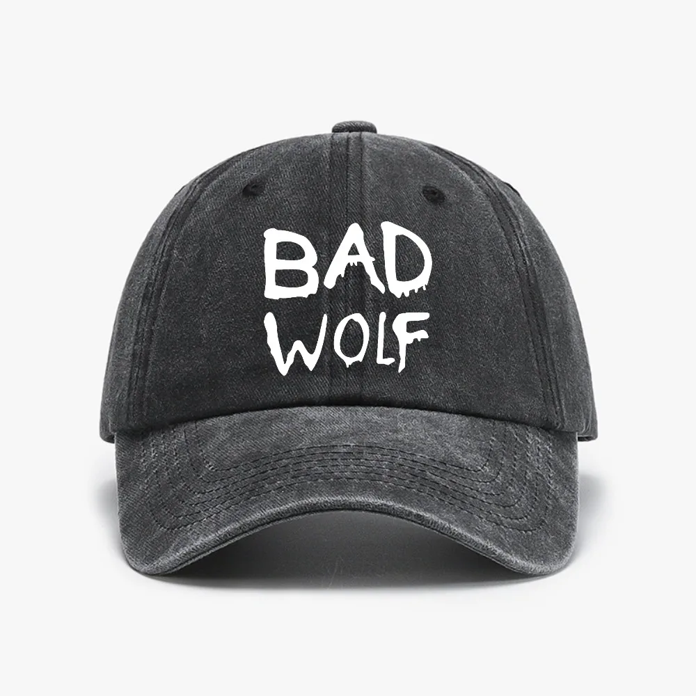 

bad wolf Distressed Washed Baseball Cap adjustable snapback cowboy hat fashion Retro Style sports hats