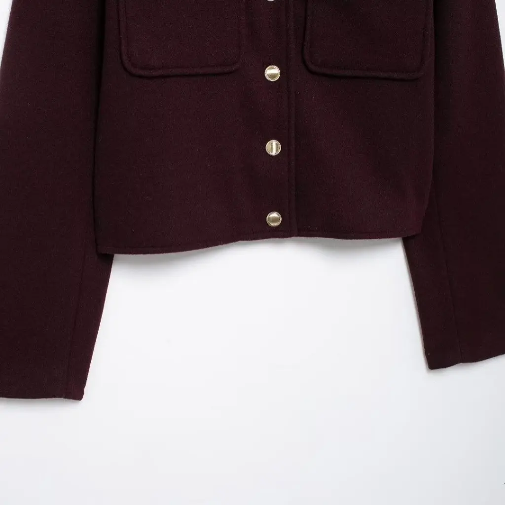 

Women's Fashion Stand Collar Single-Breasted Coat Top Solid Color Spring Autumn New Temperament Europe And US Wholesale