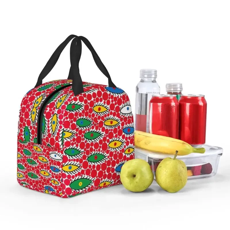 Custom Yayoi Kusama Eyes In The Sky Thermal Insulated Lunch Bag Portable Lunch Tote for Work School Travel Storage Food Box