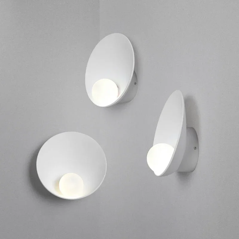 

Bedroom Round LED Wall Lamp Nordic Loft Hotel Indoor Lighting Dining Room Bedside Kitchen Aisle Decor Sconce Wall Light 6pa