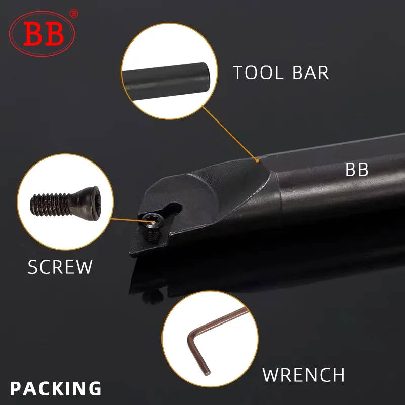 BB SDXCR SDUCR SDQCR Lathe Screw Boring Bar S10K S12M Internal Turning HSS C08K DCMT Carbide Alloy Steel Tool Holder 0902 11T3