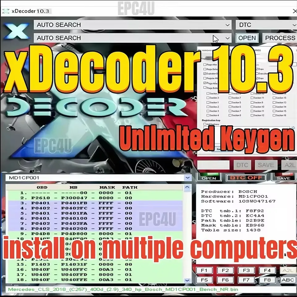 Guter Preis DTC-Entferner XDecoder 10.3 DTC OFF Lösungssoftware Behinderte Fehler Off DTC-Entferner für viele Laptops