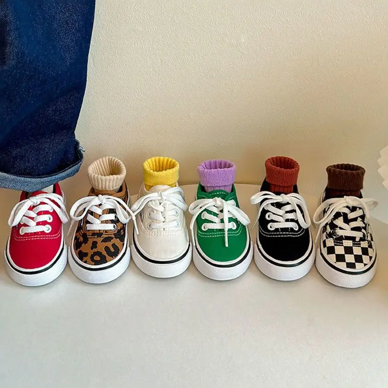 

Kids Canvas Shoes Low Cut White Sneakers Soft Sole Comfortable Unisex Toddler Kindergarten K Style Spring Autumn New Design
