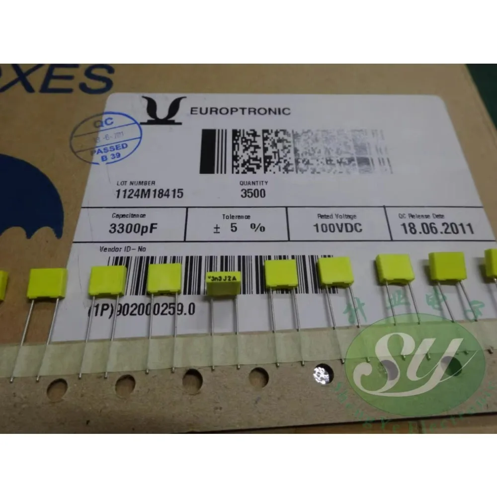 

20PCS Europtronic 0.0033uf/100v 3.3nf 3300pf 332 Brand new 5mm film capacitor
