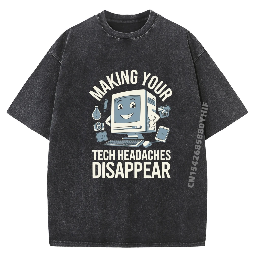 

Техническая поддержка, профессия, стрельба по стрельбе, компьютерный техник, простые футболки, оптовая продажа, потертая рубашка большого размера, Vaporwave