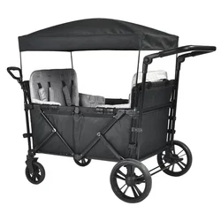Baby Stroller Wagon Iron Tube 2 in 1  Folding Baby Wagon with Separate Seat Safety Belts Outdoor Baby Camper