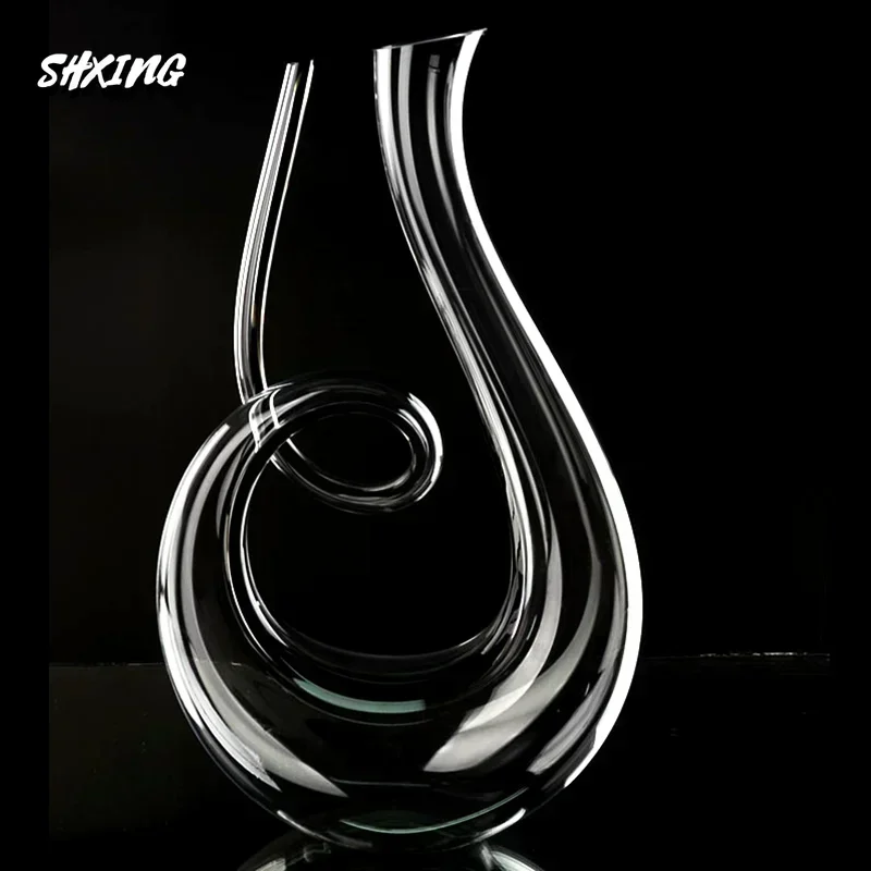 Crystal High Grade 1500ml 6-shaped Wine Decanter Gift Box Harp Swan Decanter Creative Wine Separator 1500ml  Wine Decanter