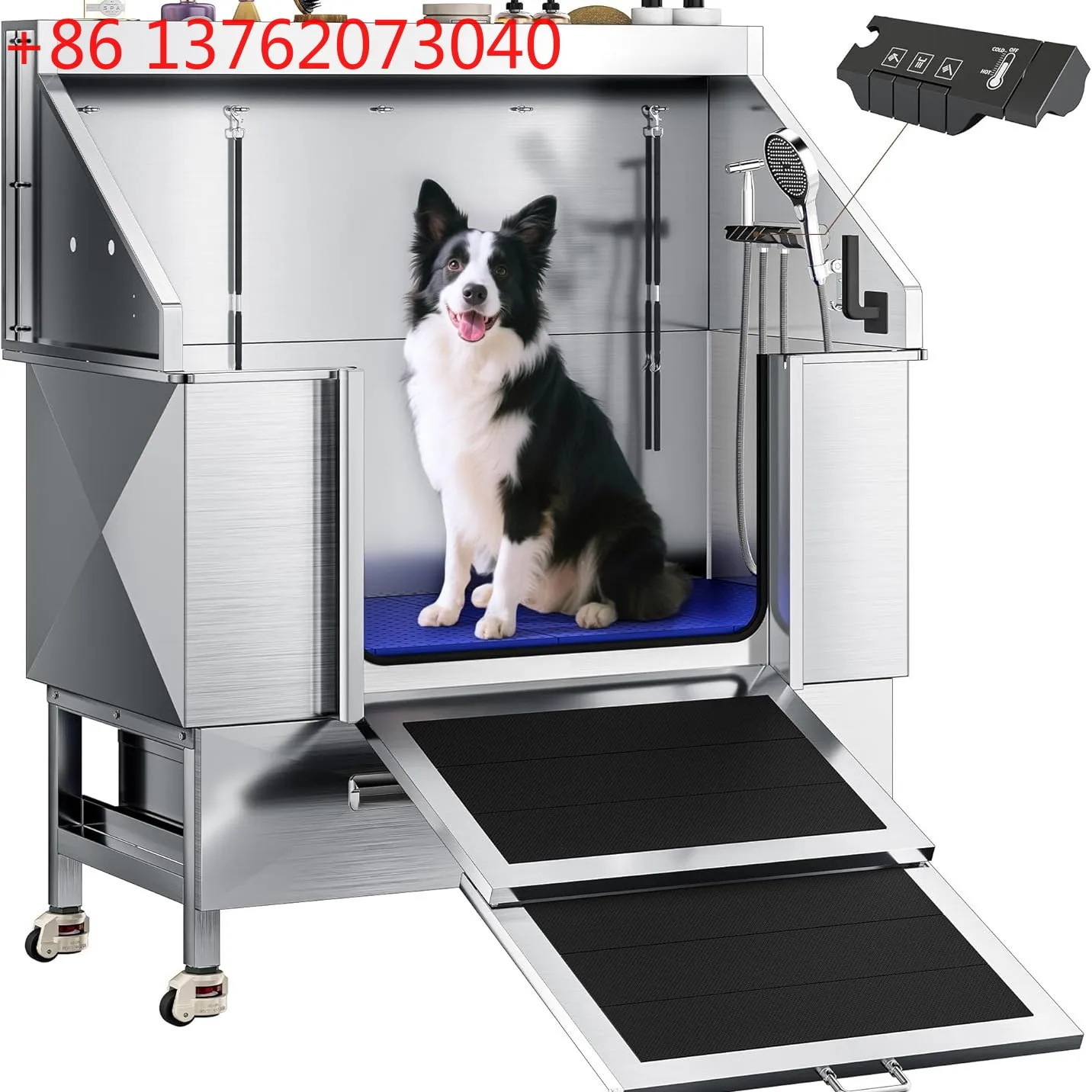 Pet Bathing Pool Stainless Steel Large Dog Bathing Basin Bathtub Function Thermostatic Drawer Mobile