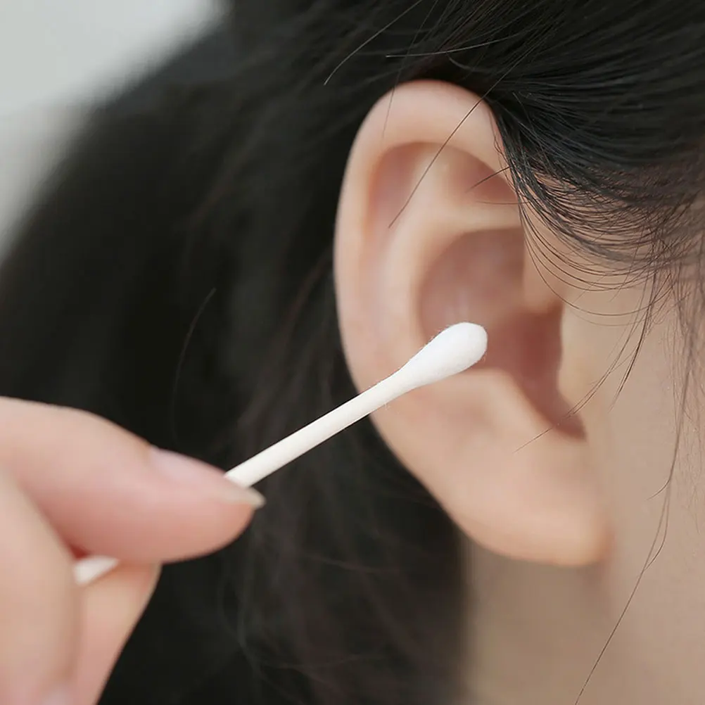 500 قطعة من أعواد القطن المصنوعة من الخيزران، مسحات مكياج للاستعمال مرة واحدة، تنظيف دقيق، أعواد ورقية أكثر صلابة، مستلزمات الاستخدام اليومي #4