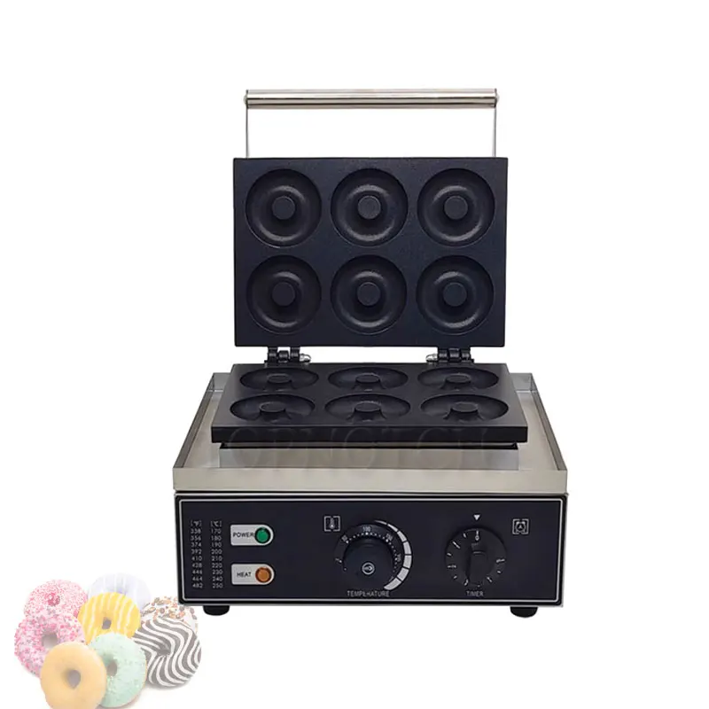 1550 واط صانعة حلوى الدونات الفولاذ المقاوم للصدأ الكهربائية غير عصا صانع الوافل المستديرة التحكم في درجة الحرارة الوقت