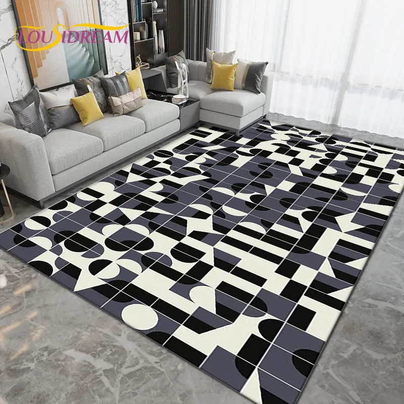 

3D Abstract Geometry Illusion Esthetics Area Rug,Carpet Rug for Living Room Bedroom Sofa Doormat Decoration,Non-slip Floor Mat