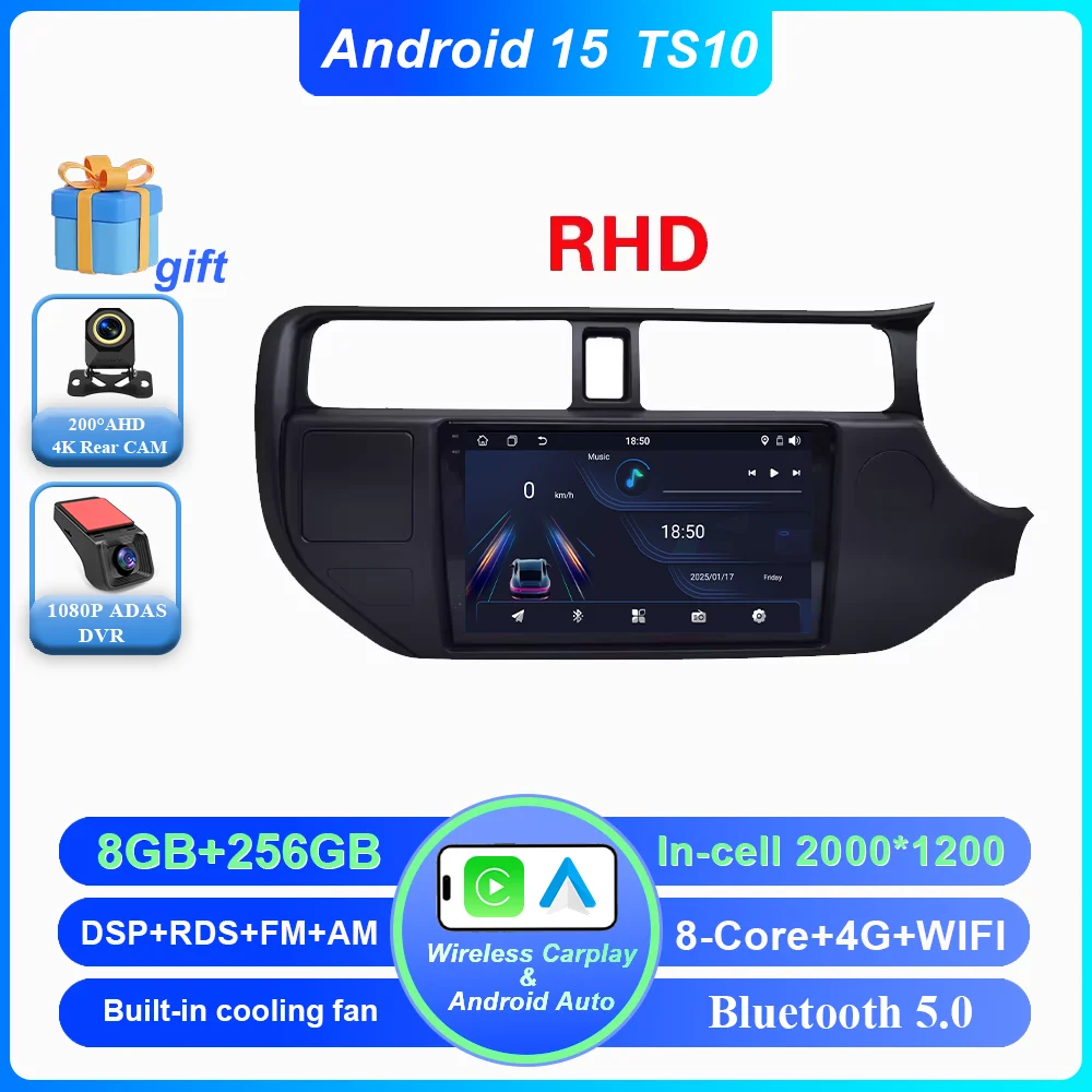Android 16 autoradio voor KIA K3 RIO 2011 2012 2013 2014 2015 Carplay multimediaspeler stereo navigatie GPS 4G Wifi 2 Din