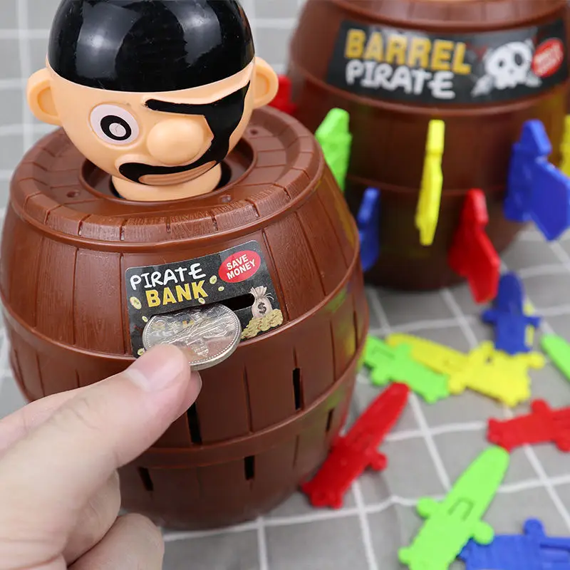 1 pièces seau de Pirate insérer épée astuce jouet Pirate oncle insérer épées seau couteau tirelire créativité soulagement du Stress jouets