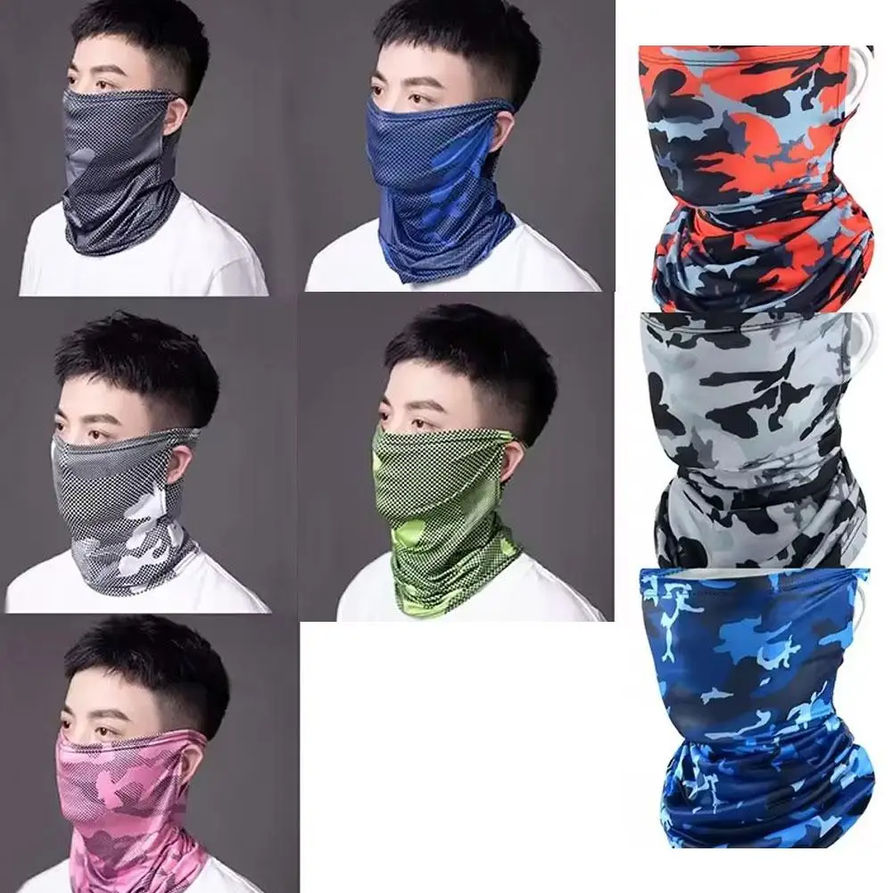 

Print Sunscreen Mask For Men Women Summer Face Neck UV Protection Ear Scarf Hip Hop Outdoor Cycling Bandana Scarf P2G1