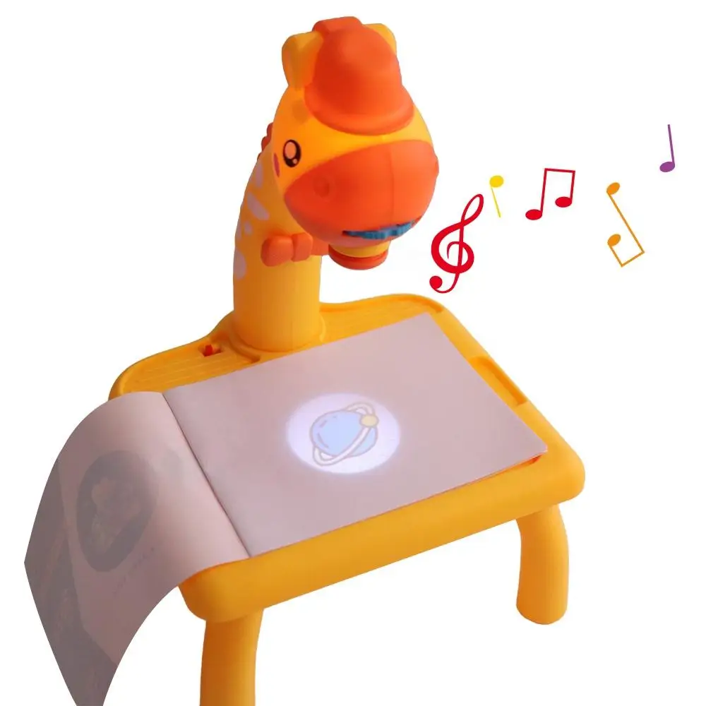 

Painting Set Led Projector Drawing Table Music Giraffe LED Projector Painting Board Paint Tools Multifunctional