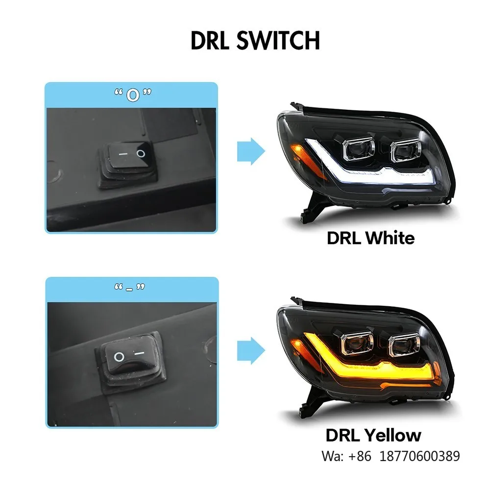 LUMA New Replacement LED Double Projector Headlights Led Headlamps for 4th GEN 2003-2009 toyota 4runner Hilux Surf - view 4