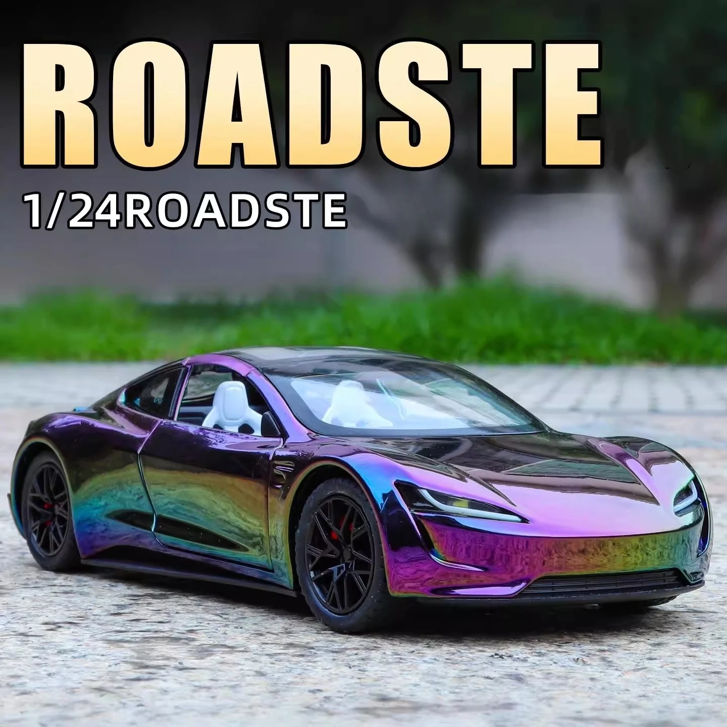 1:24 Roadster Sports Car Model Pull Back Acousto-optic Alloy Discast Metal Toys Car goods Model for Children boys