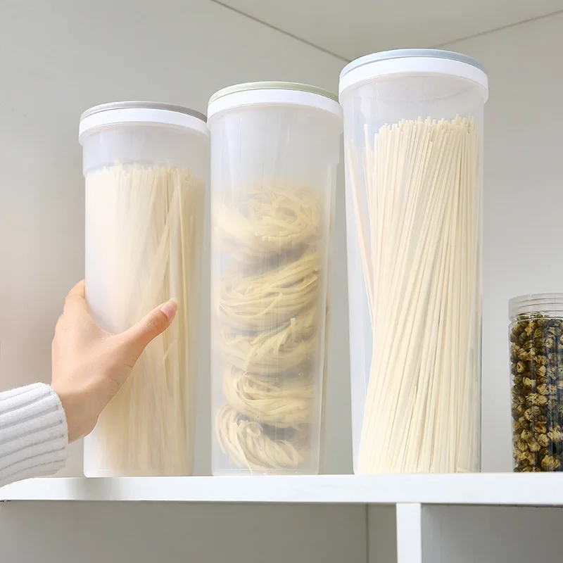 パスタポーションコントロールコンテナ食品グレードのプラスチック保存キャニスター気密麺オーガナイザーキッチンパントリー分割缶