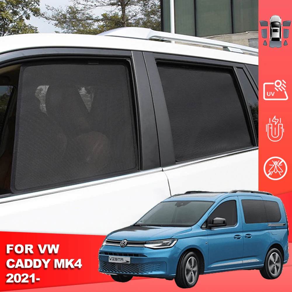 

For Volkswagen VW Caddy MK4 2021 2022 2023 2024 Magnetic Car Sunshade Shield Front Windshield Curtain Side Window Sun Shade