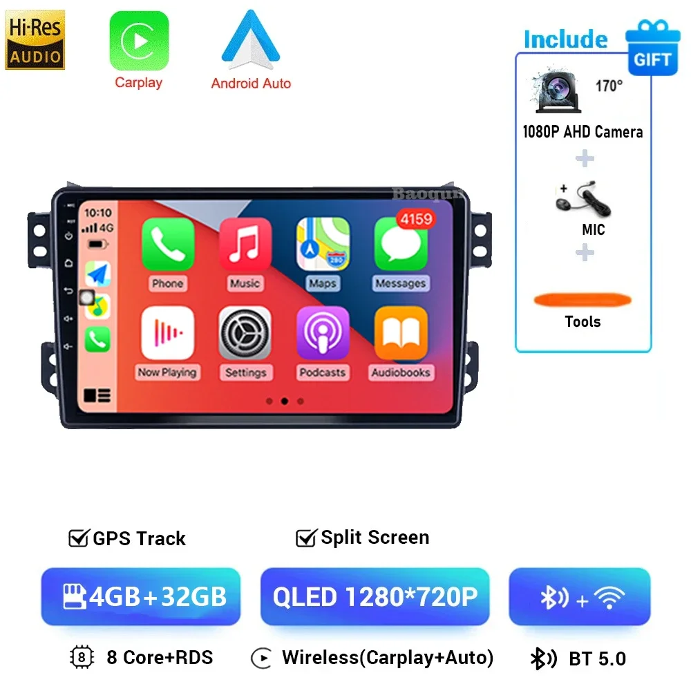 Android 16 Autoradio Voor OPEL Agila SUZUKI Splash Ritz 2008-2014 Multimedia Video Player Autoradio Draadloze Carplay Android auto