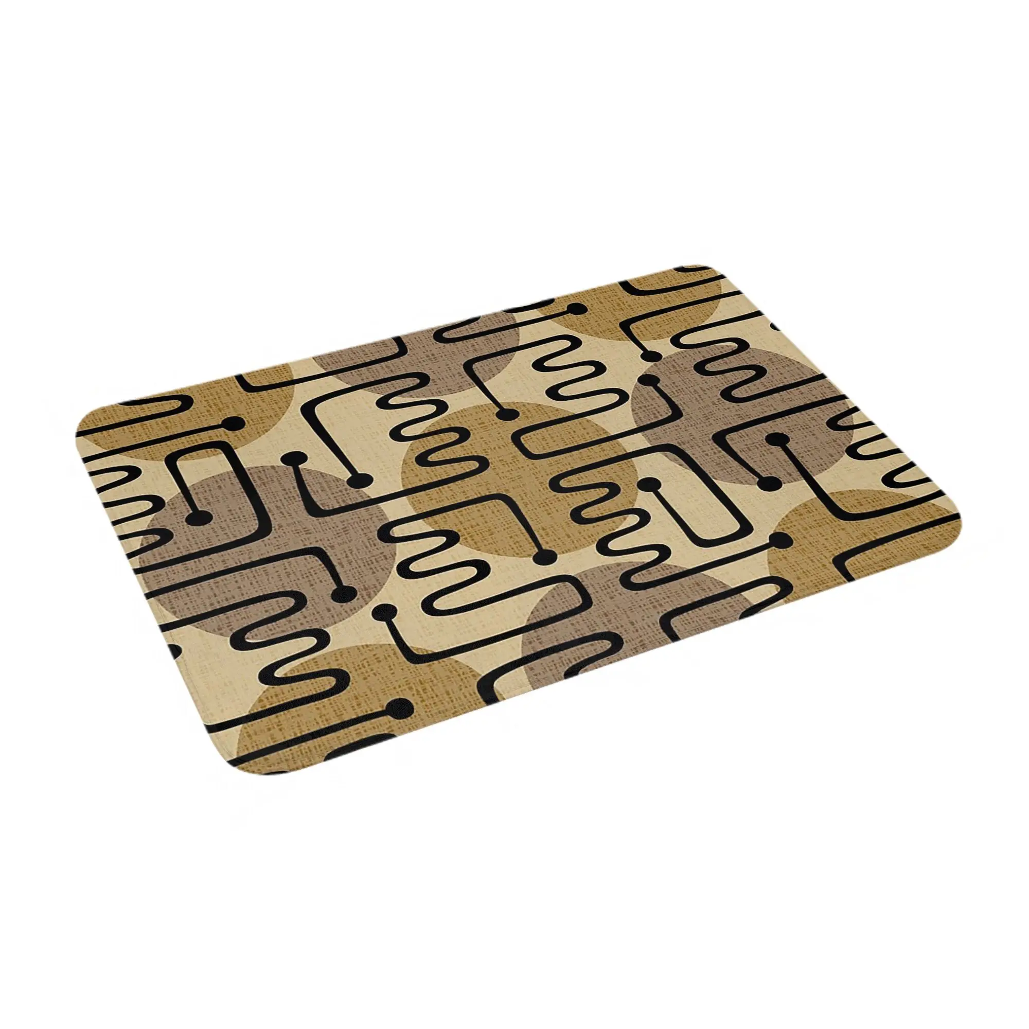 

Mid Century Modern Atomic Polka Dot Pattern Anti-slip Doormat Floor Mat for Kitchen Entrance Home Balcony Footpad Mats