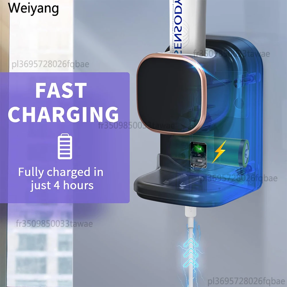 موزع معجون الأسنان الأوتوماتيكي، عصارة معجون الأسنان الكهربائية المثبتة على الحائط للأطفال والكبار للحمام #4