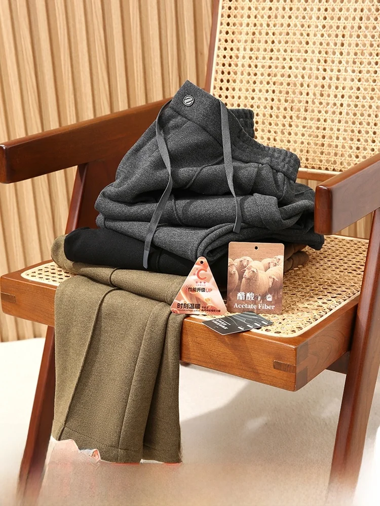 

Итальянские винтажные мужские повседневные брюки из ацетатной шерсти, осенне-зимние повседневные брюки с 3D пошивкой, роскошные брюки из смеси полиэстера