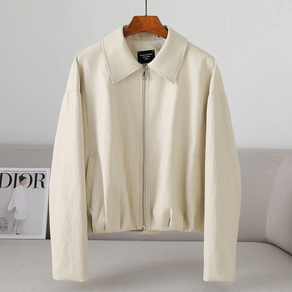 New Autumn and Winter Casual Women's Leather Jacket Simple Pu Coat Top