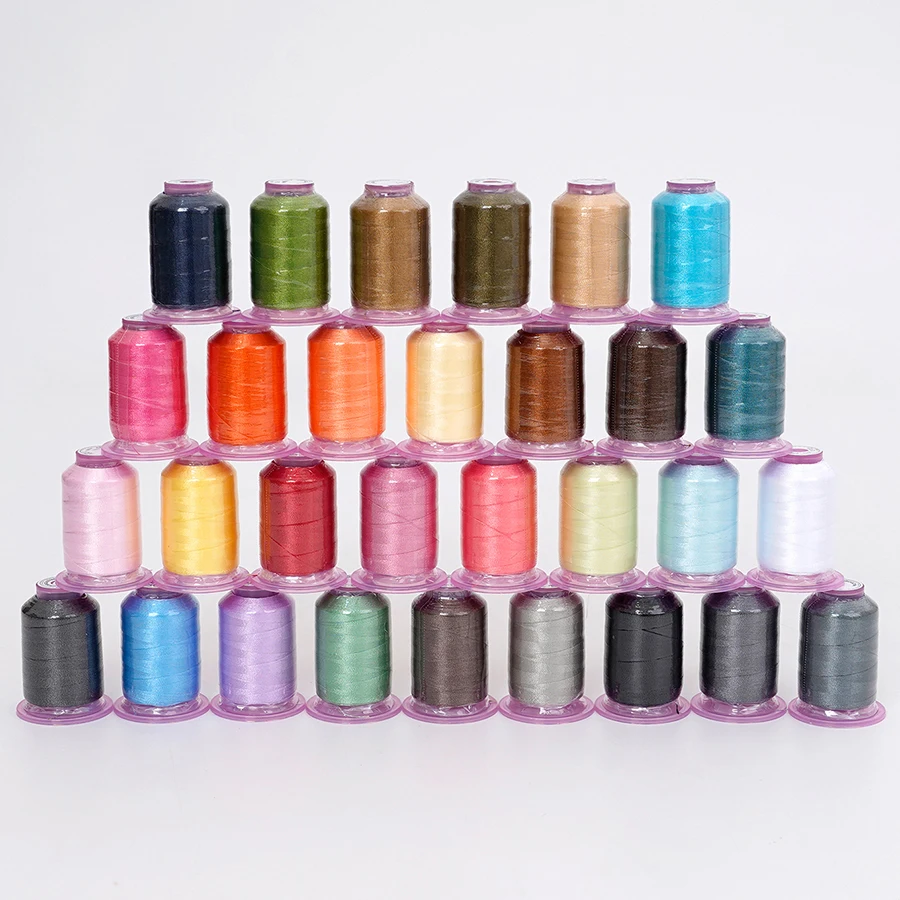 30 Colors High Lustre Embroidery Thread Set - 550 Yards/Spool 100% Polyester High Tenacity Machine Thread for Home Computerized