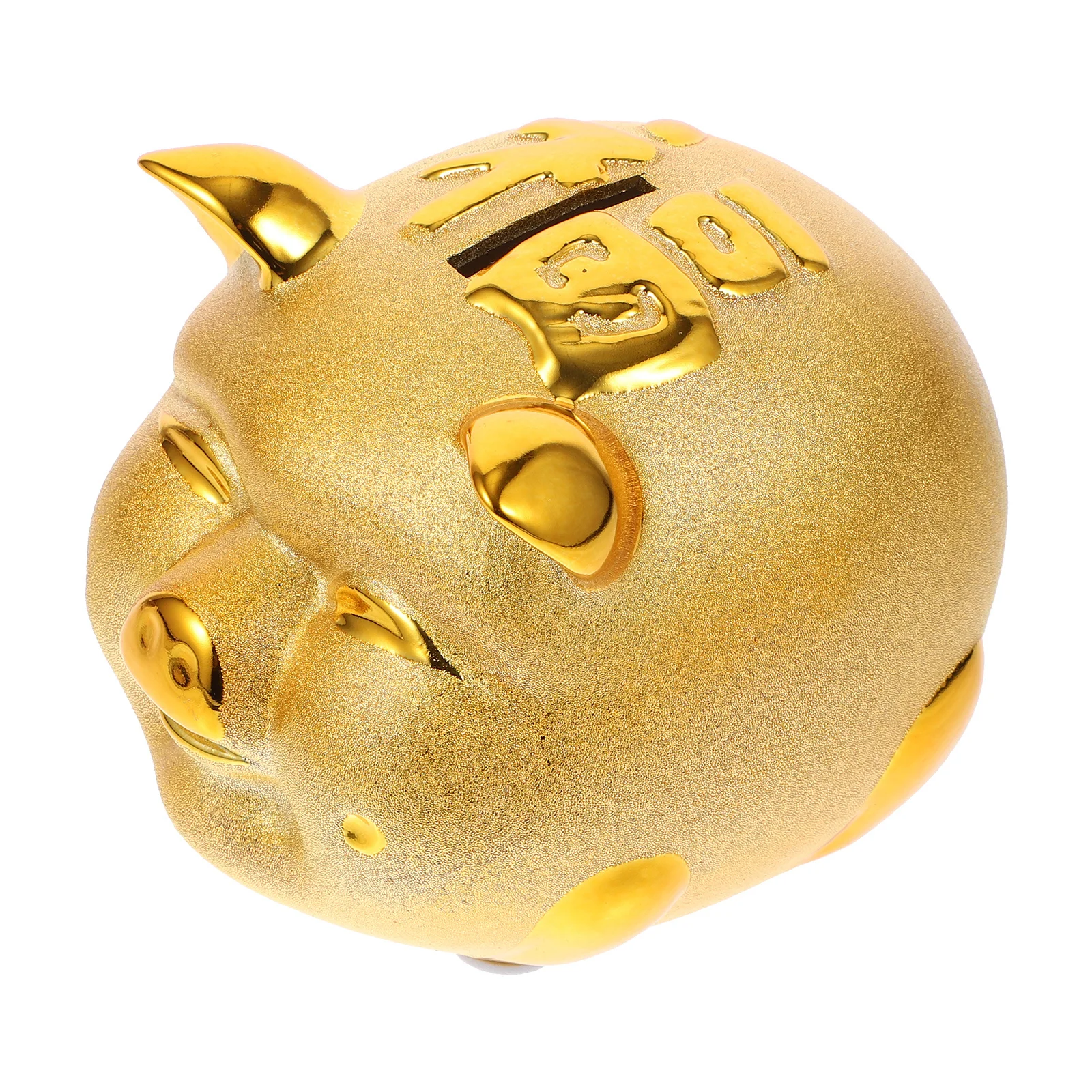 

Adorable Golden Resin Piggy Bank Cartoon Shape Coin Storage Money Box for Kids Home Office Savings Gift Storage Box for Money