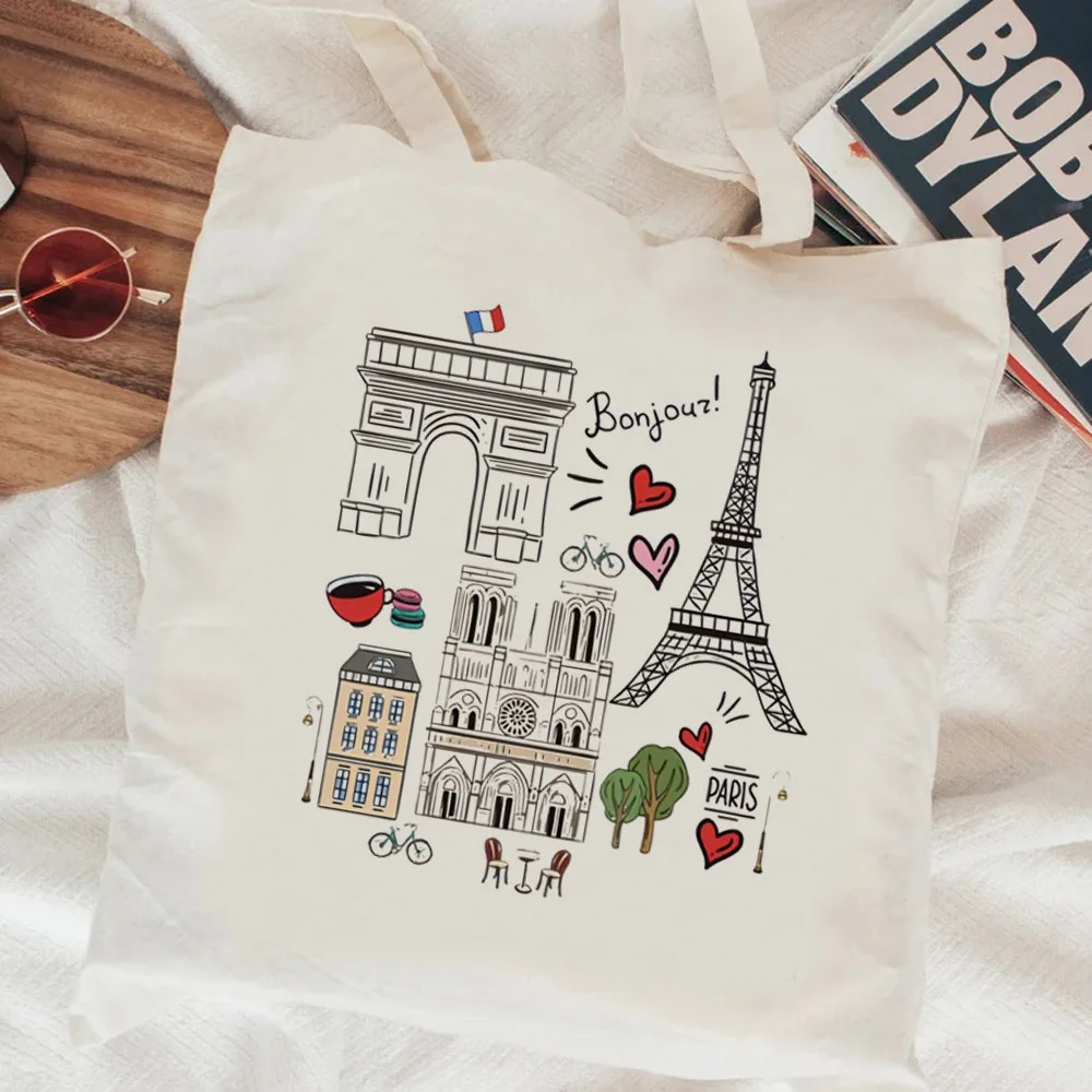 Paris shopping bag shopper grocery recycle bag bolsa tote shopper bag bolsa compra boodschappentas cloth sac tissu