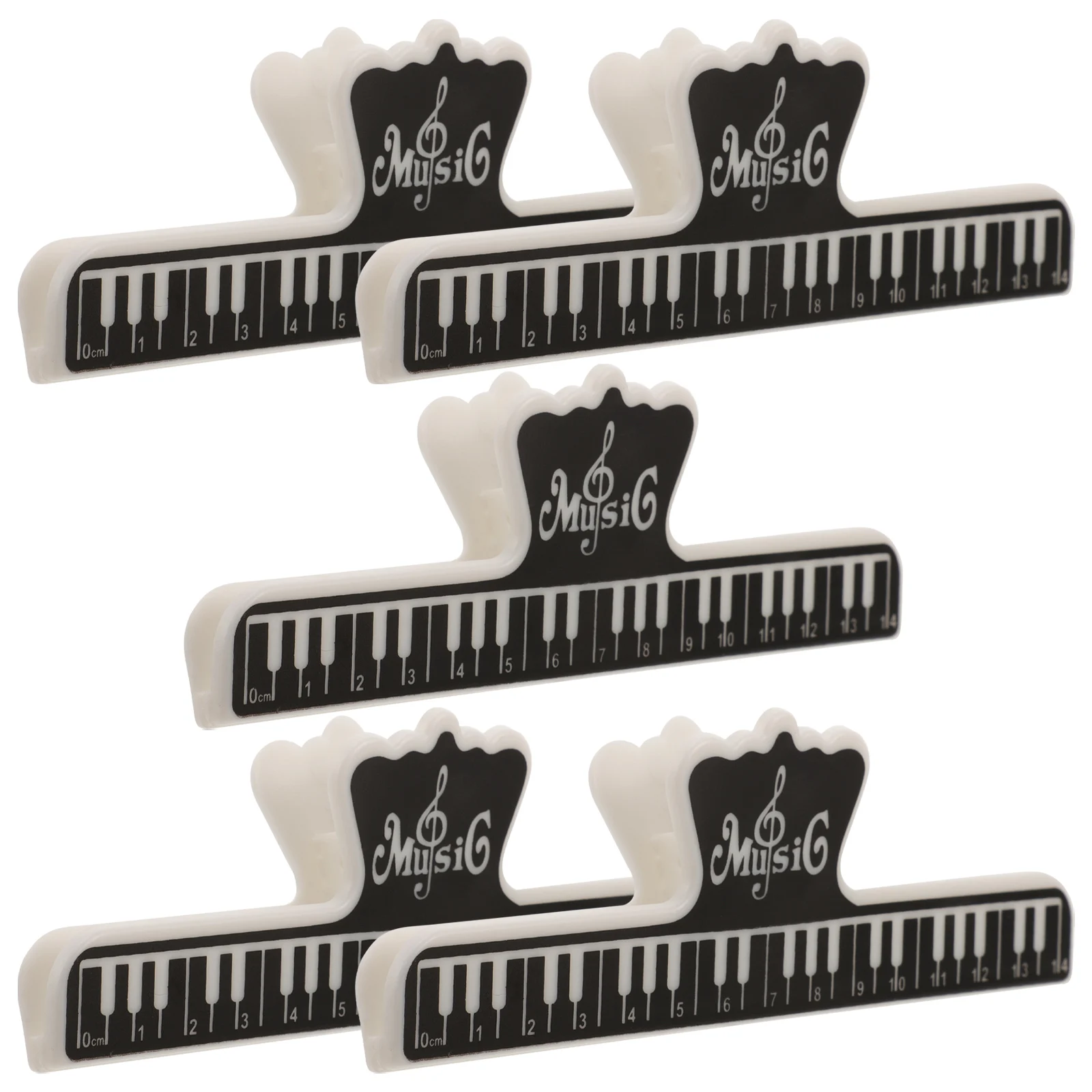 

5 Pcs Musical Score Clip Book Note Instrument Holder Page Piano for Clips Black
