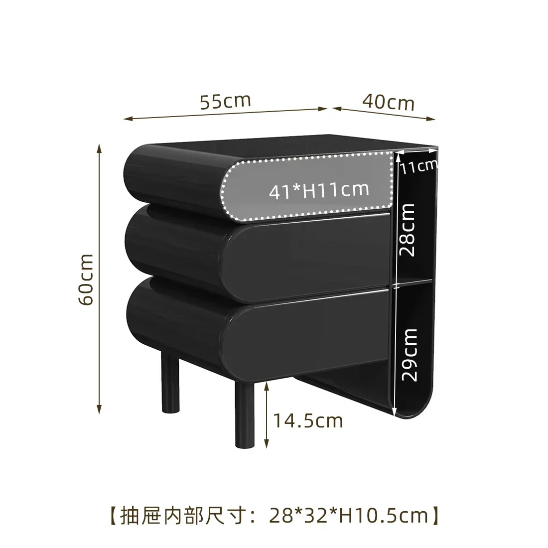 Mesita de noche para dormitorio, mesita de noche minimalista moderna, armario lateral
