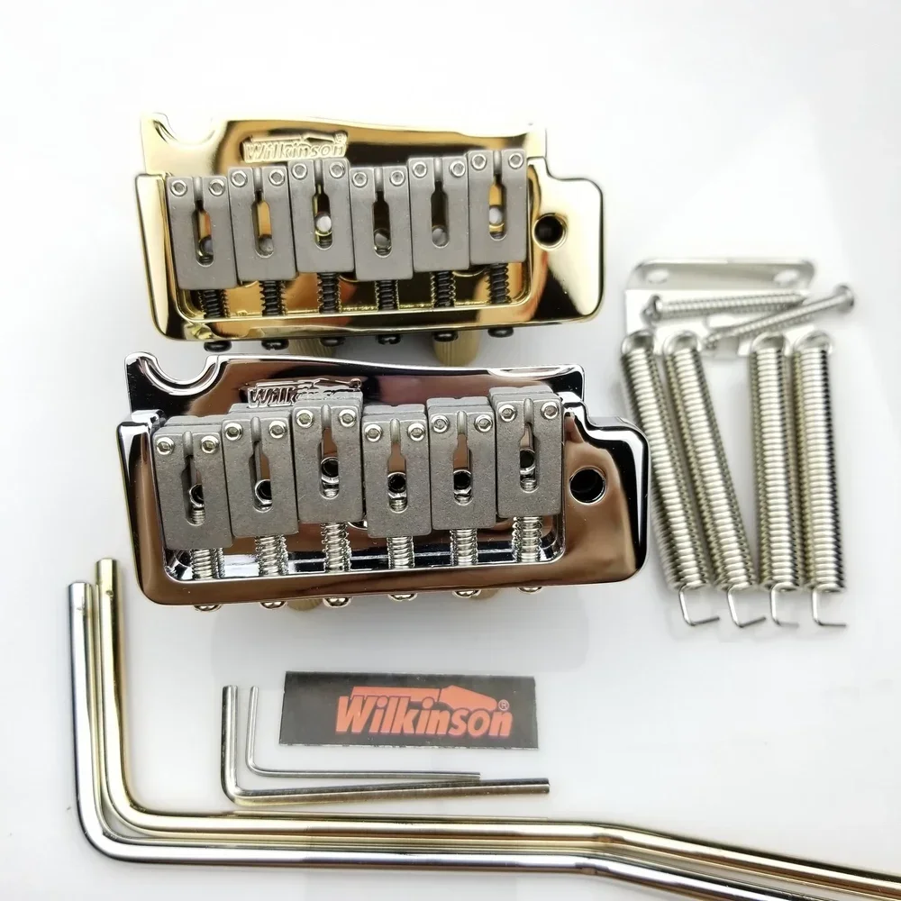 Guitar Parts WILKINSON WVP Electric guitar Tremolo System Bridge 2 Point Steel Saddle Tremolo System Chrome Silver Gold