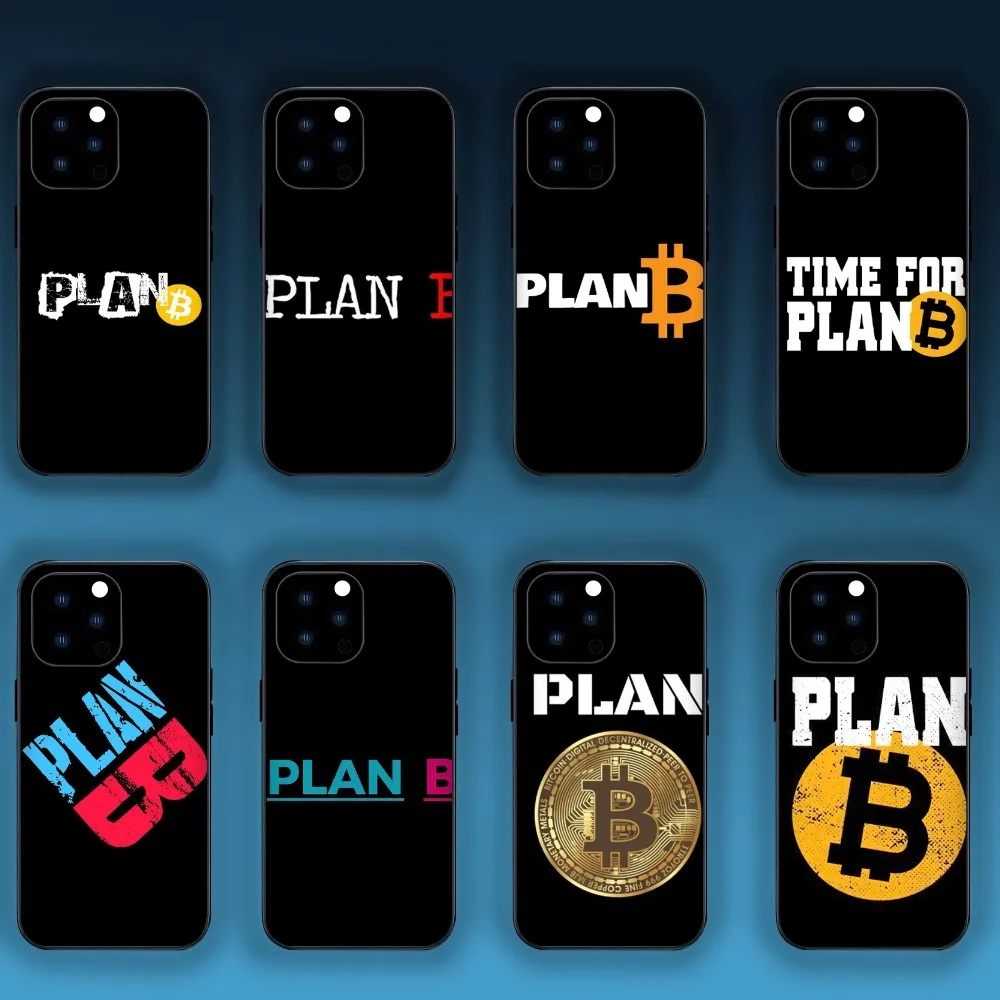 Bitcoin Plan B Phone Case For iPhone Mini 11 12 13 Plus Pro Max 14 15 XR XS Black Shell