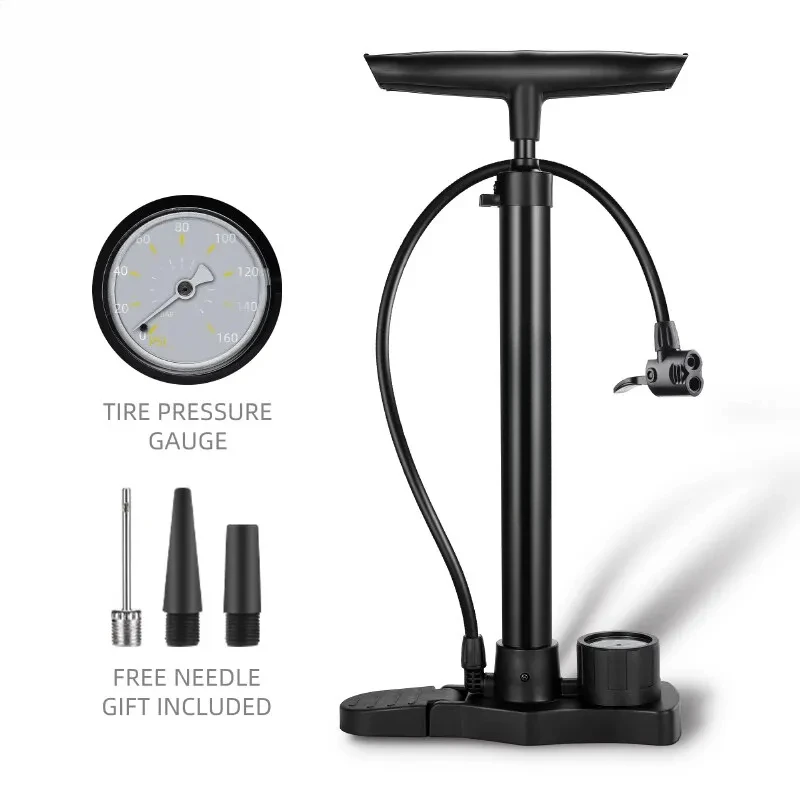 WEST BIKING Bicycle Pump 160PSI Portable Stainless Steel Bike Pump Schrader Presta Valve Inflator Mountain Road Bike Accessories