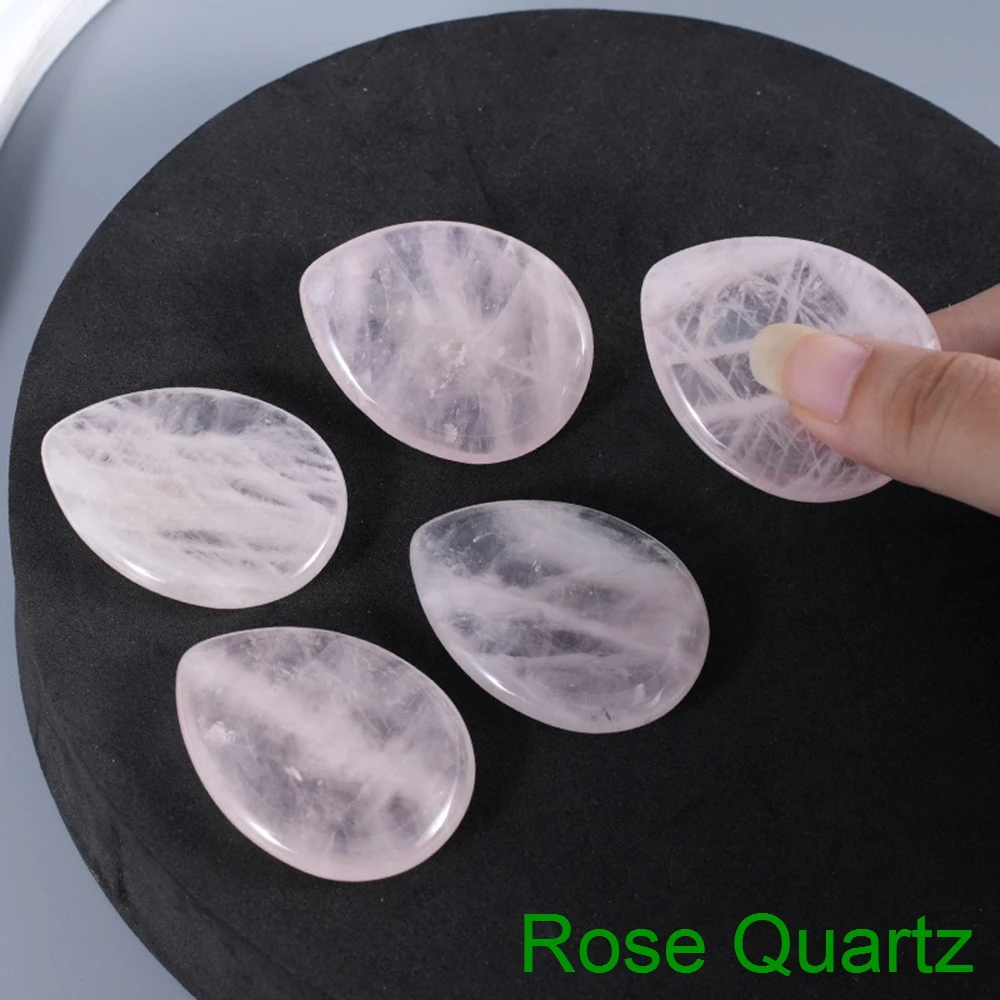 Wholesale Thumb Worry Stone Amethyst Rose Quartz Tiger Eye for Anxiety Stress Chakra Pocket Palm Gemstone Meditation Reiki Gift
