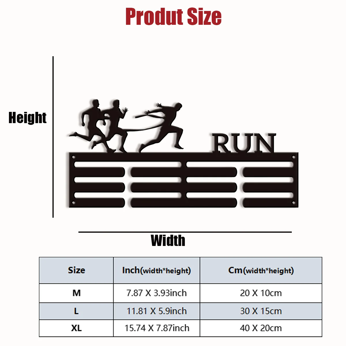 Individualized design customization sprinter Retro style wall mounted medal display rack - can hold up to 60 medals, easy to in