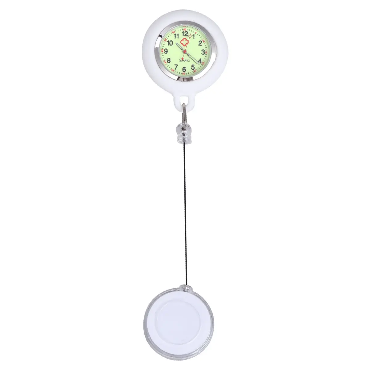 

Nurse Badge Reel Pocket Watch Smiling Face Clip Pocket Watch White Luminous Hanging Fashion Timepiece for Students