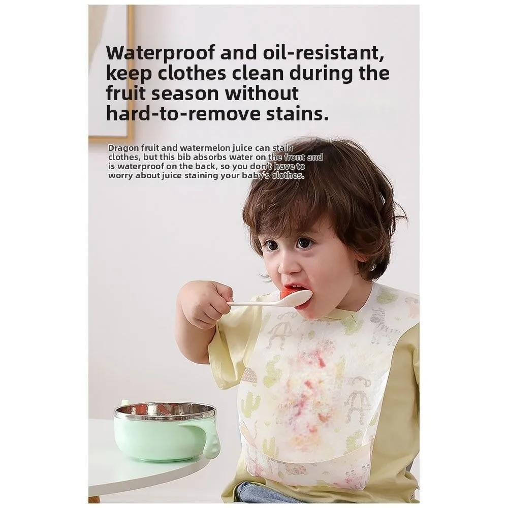 携帯用使い捨てよだれかけ 防水 防汚 よだれ拭き ノーウォッシュ 子供用食事バッグ