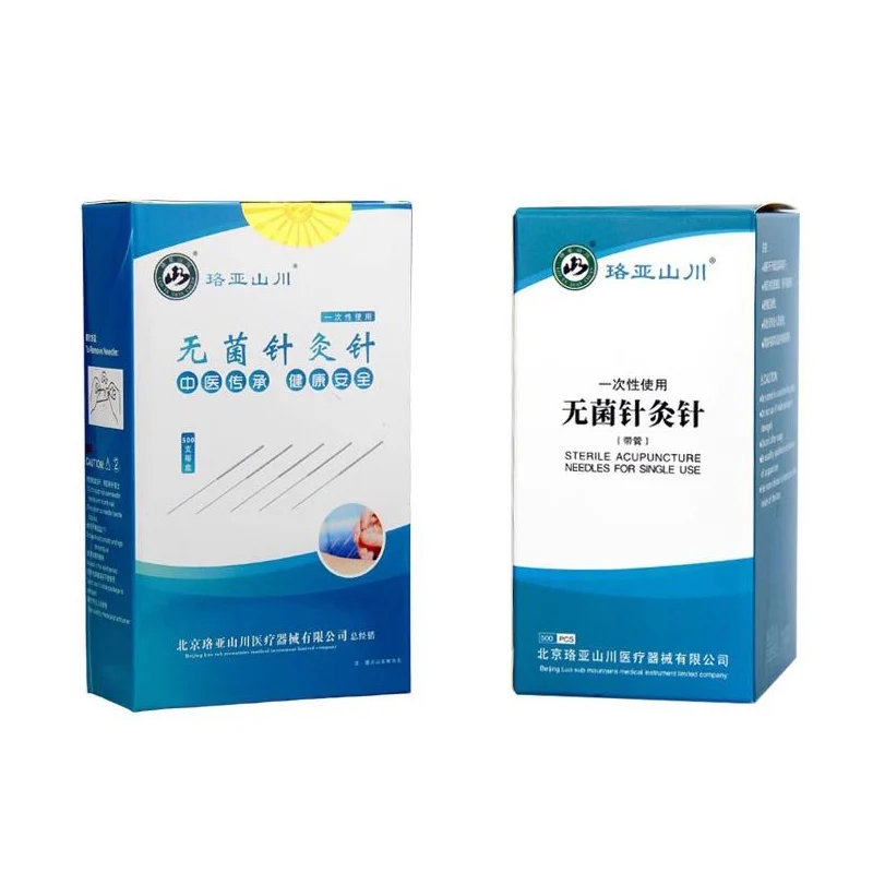 500PCS Traditional Chinese Medical Flat Handle Acupuncture Needles with Tube Disposable Sterile Needle Many Size