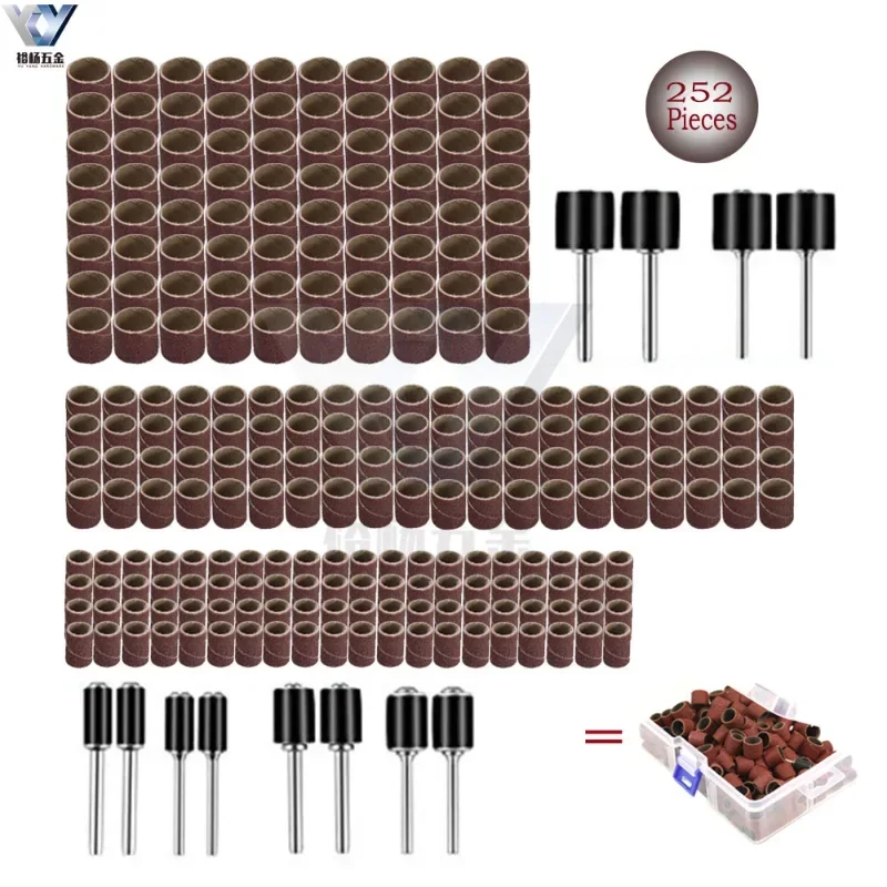 

Sanding Drums Kit, Sanding Band, Sand Mandrels, Abrasive Tools, 100pcs, 80/120/180 Grit, Fit Nail Drill Rotary