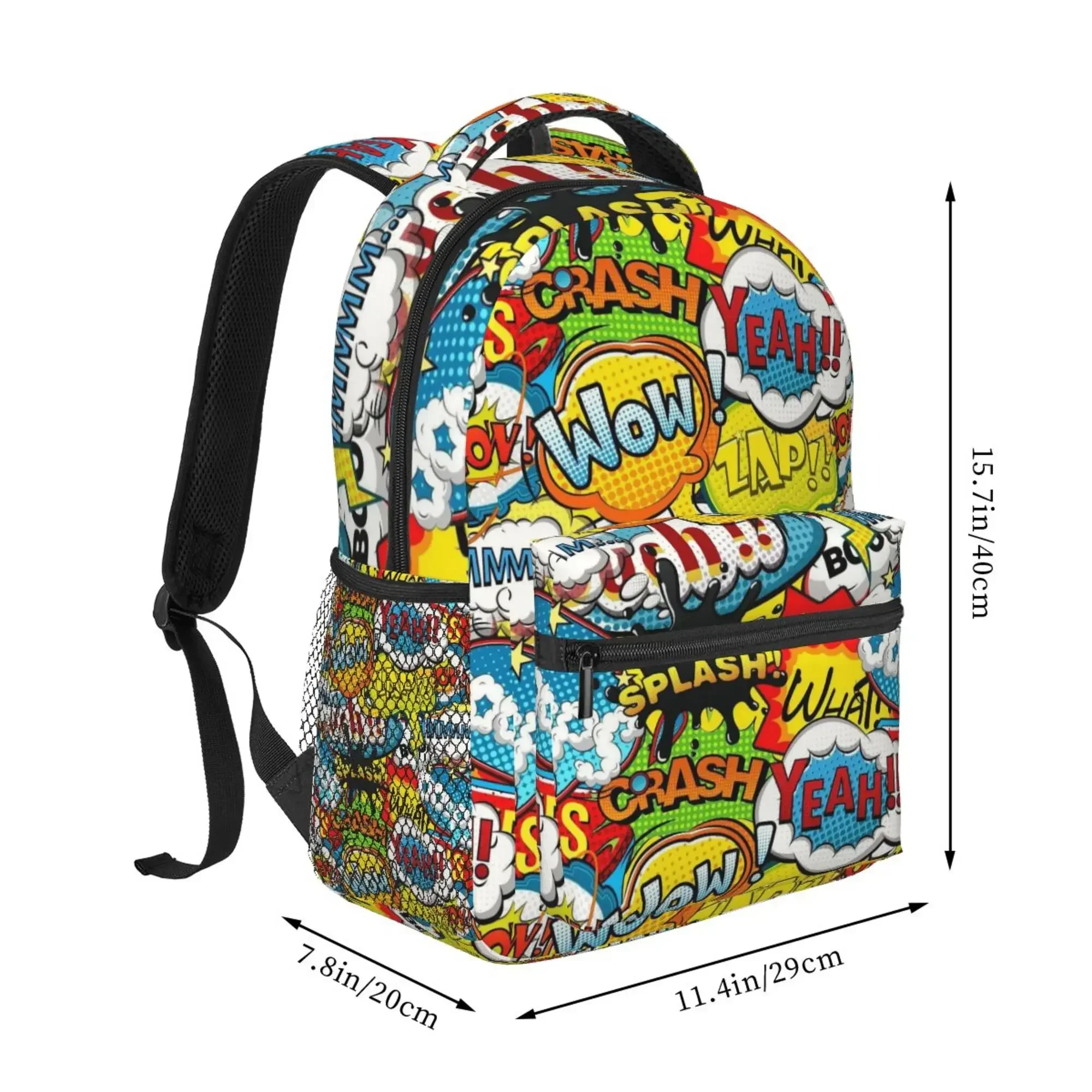 American Comic Book Collection Pop Art Print Travel Backpack Unisex Large Capacity Laptop Backpacks School Bookbag for Teenagers